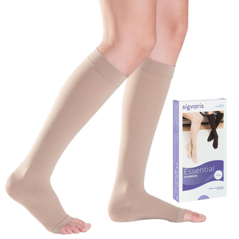 SIGVARIS Medical Compression Stockings - Essential Classical - Class 2 - Below Knee length - For Men and Women (large Plus – Short)-picture-46