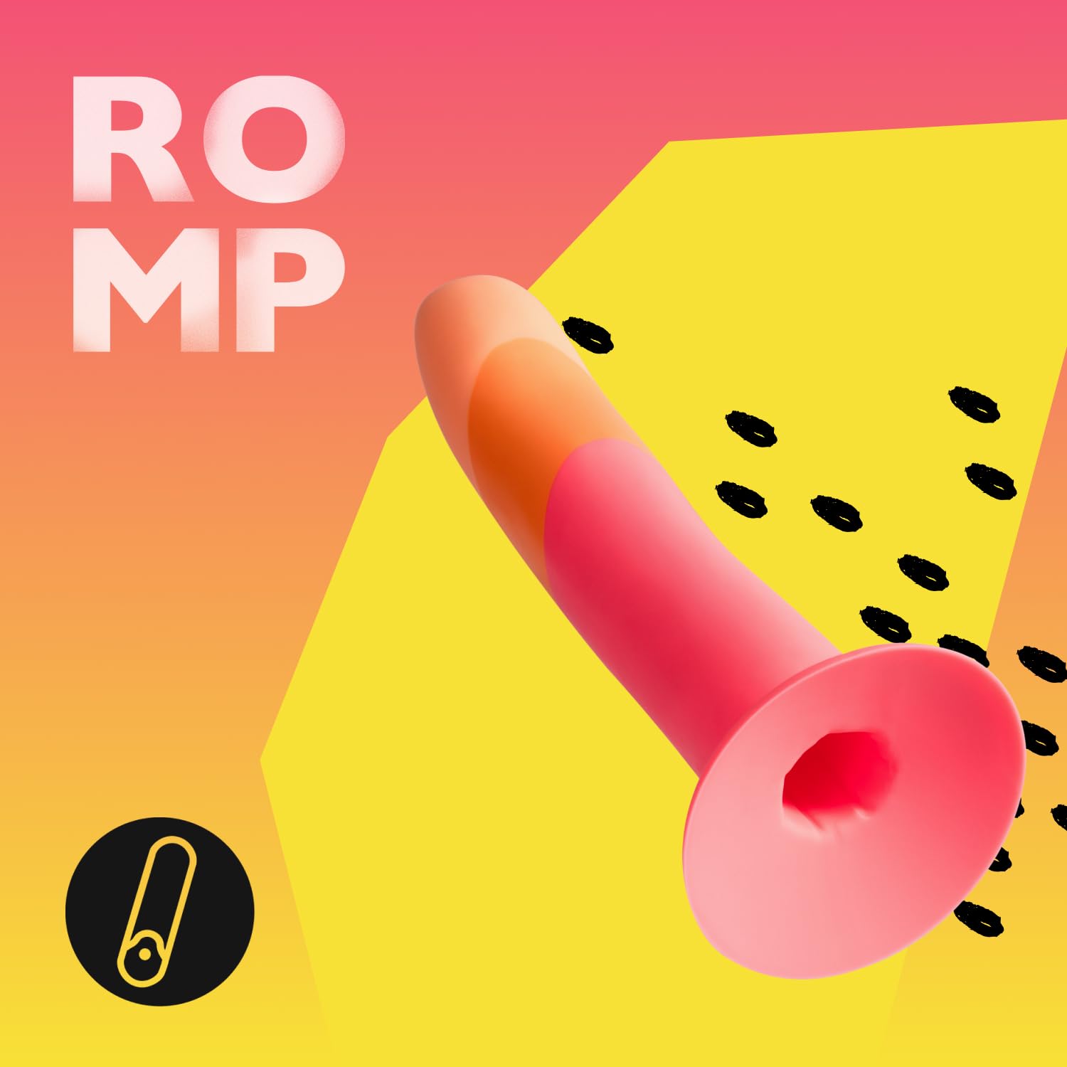 ROMP Dizi Non-Realistic Consolador | Dildo de silicona de 7 pulgadas | Compatible con vibrador de bala | Punto P y Punto G | Consolador con ventosa apto para arnés | Juguete sexual