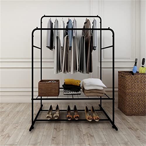 Percha de ropa para colgar ropa para el hogar, percha multifuncional para dormitorio, percha independiente de doble varilla Cover