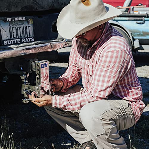 B&W Trailer Hitches Chrome Tow & Stow Adjustable Trailer Hitch Ball Mount - Fits 2" Receiver, Dual Ball (2" X 2-5/16"), 7" Drop, 10,000 Gtw - Ts10040C #TOP7