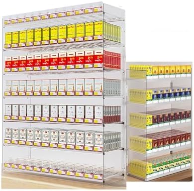 Clear Cigarette Display Rack - Automatic Plastic Cigarette Case for Retail Stores, Supermarkets, Bars & Coffee Shops - Pushers Rack 91.5x28 cm - Versatile Countertop Organizer