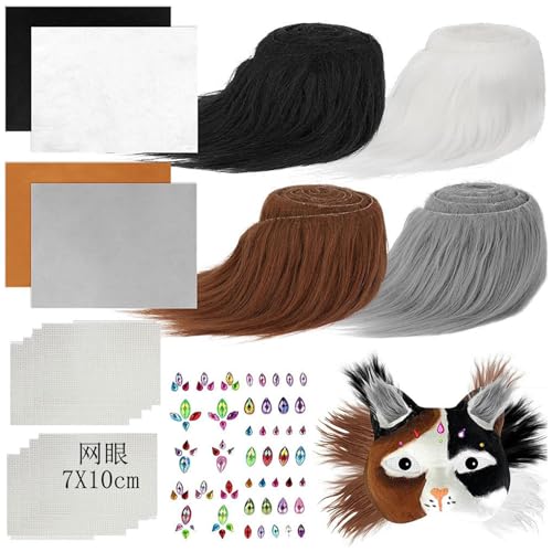 Masque Therian de chat à fourrure pour customisation cosplay