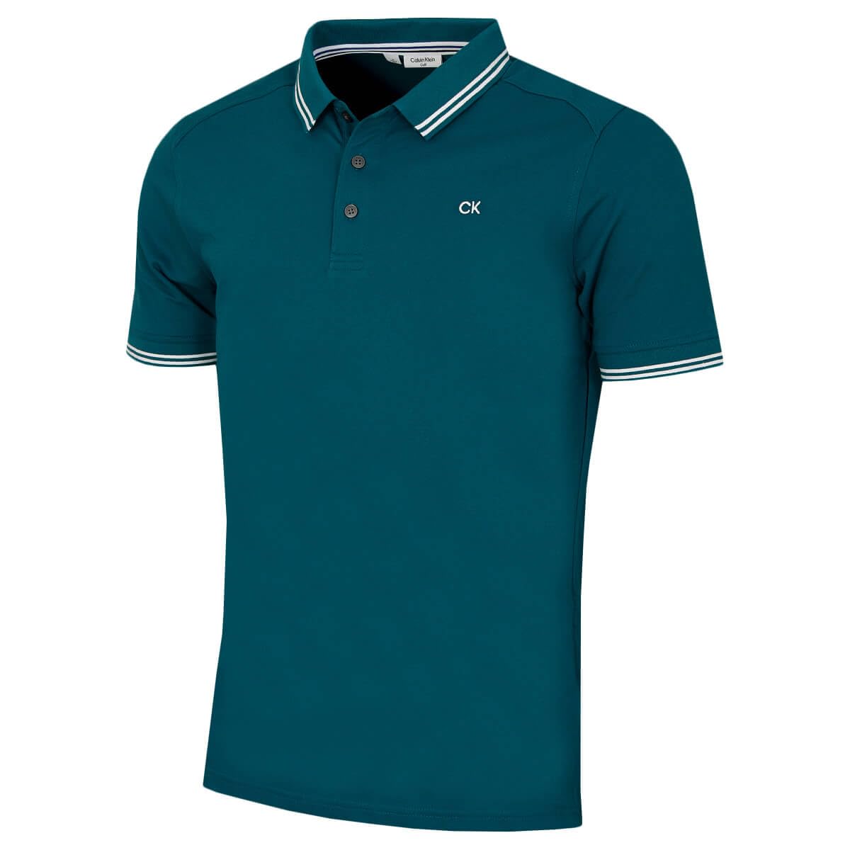 Calvin Klein Mens Campus Tipped Lightweight Polo Shirt - Petrol - XXL