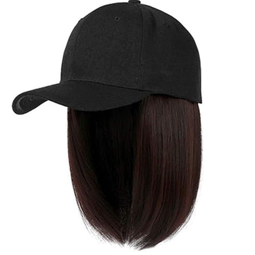 Miniatura 10 de YEKEYI Gorra de béisbol con extensiones de cabello, peluca sintética para mujer, sombrero de béisbol ajustable