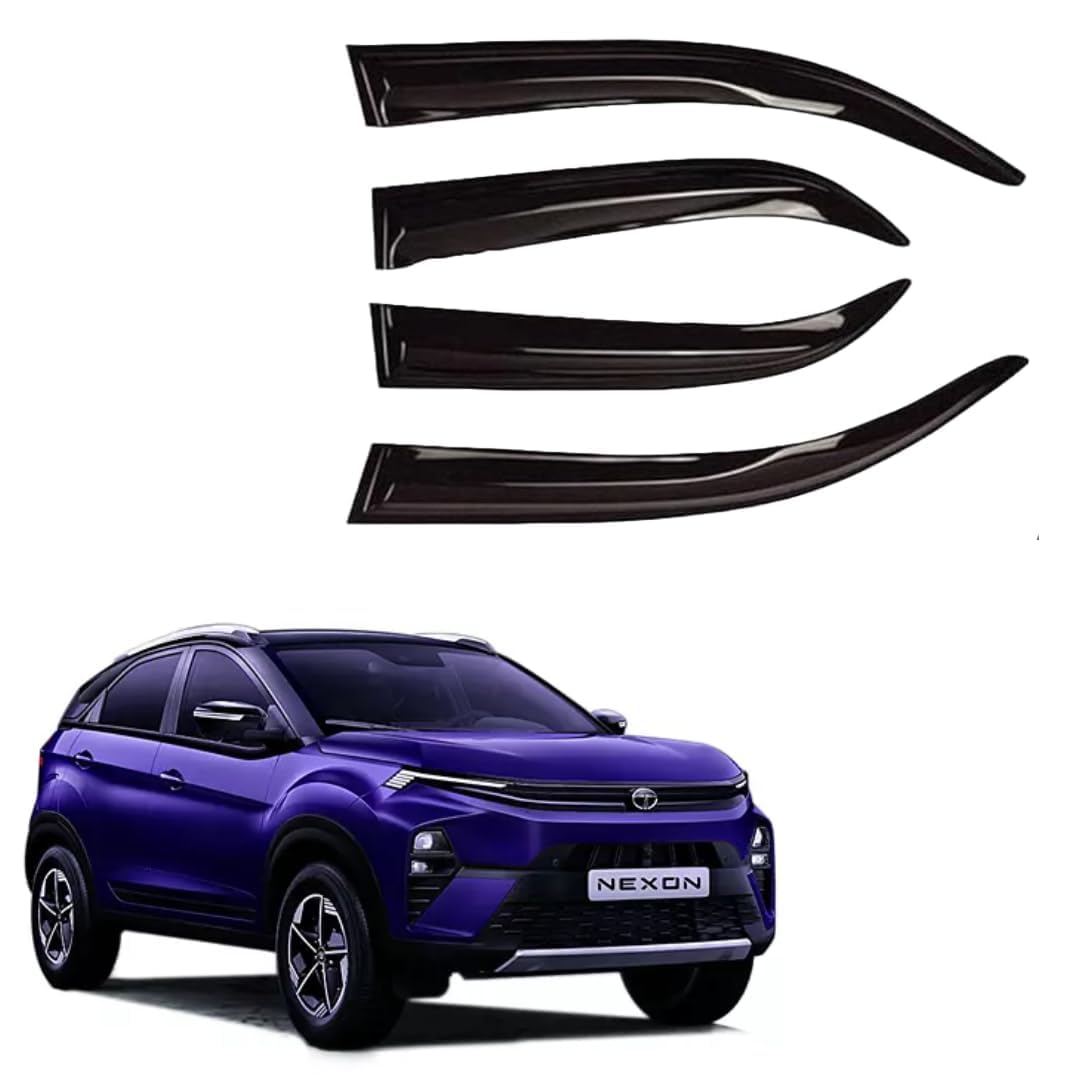 Unbreakable Car Window Door Visor/Rain Guard/Wind Deflector Compatible with (Tata Nexon)-image-34