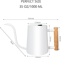 Vista 7 de Regadera para plantas de interior, regadera pequeña de acero inoxidable de 35 onzas, regadera decorativa moderna con boquilla larga para plantas