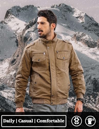 Image of TACVASEN Men's Lightweight Military Cotton Jacket Casual Windbreaker Coat