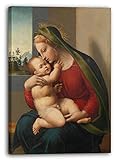 madonna col bambino raffaello descrizione FATTO A MANO IN GERMANIA - Tu ordini, noi stampiamo e stiriamo il tuo quadro su tela da piccolo a XXL - fatto a mano nel cuore di Berlino. Motivi ad alta risoluzione e risultati a colori intensi con inchiostro fine art resistente ai raggi UV offrono la massima qualità e molti anni di durata. La tela in vero cotone con un peso di 360g/m2 e i telai montati in legno di abete rosso danno come risultato un prodotto durevole e di alta qualità.