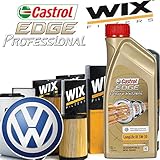 Ölwechsel-Set Castrol Edge 5W30 Professional Titanium FST 5LT 4 Filter Wix Motoren BLS BXE BKC (WL7296 WF8308 oder WF8355; WA6781; WP9147)