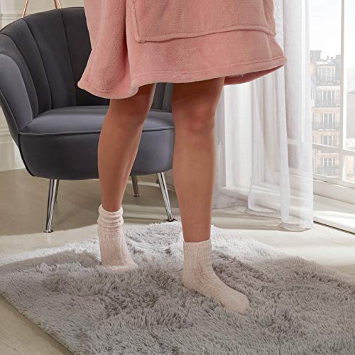 Sienna Fluffy Rug Living Room 120 x 170cm, Super Soft Anti-Slip Medium Rug for Bedroom Luxury Shaggy Area Rugs Thick Pile Non-Shedding Floor Carpet Mat, Silver Grey - Image 4