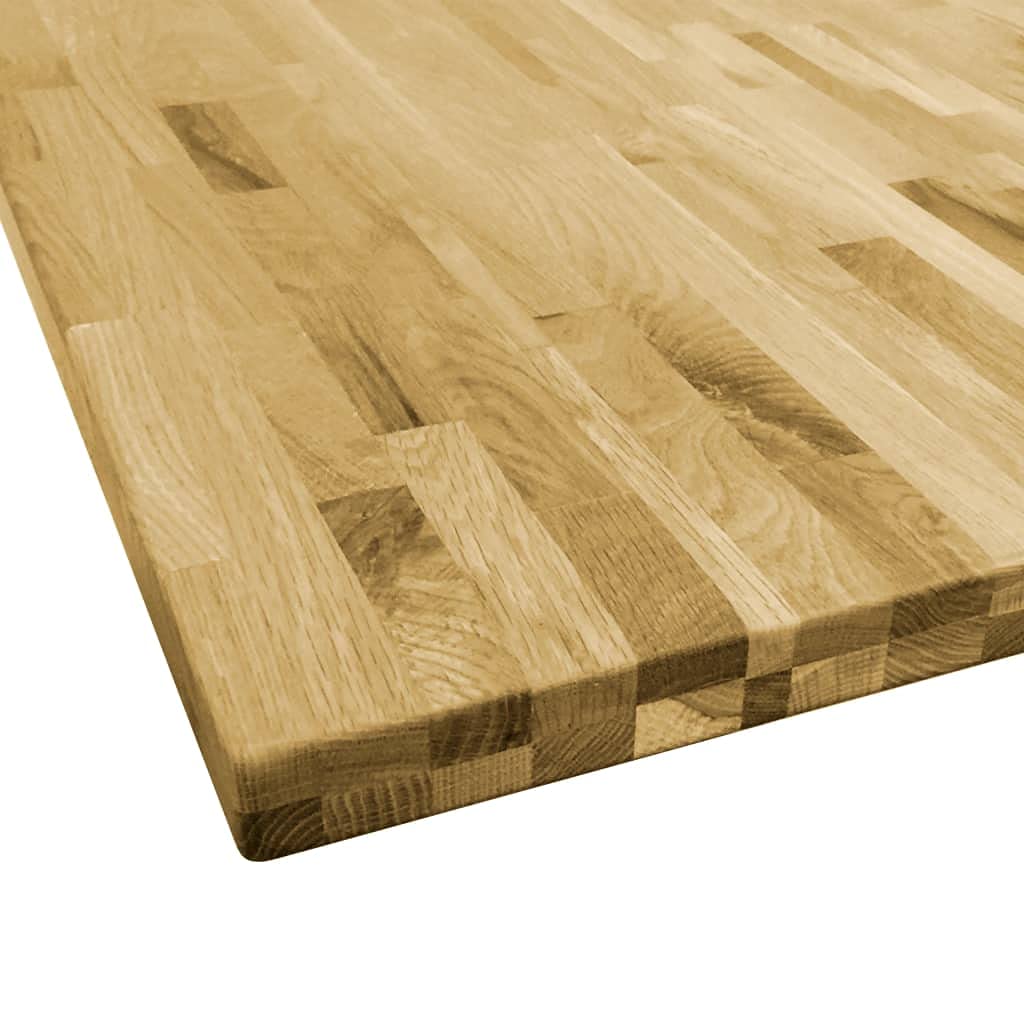 Mobili,Accessori da tavolo,Piani d'appoggio,Piano d'appoggio in legno di quercia massello quadrato 44 mm 80x80 cm