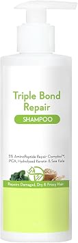 MU Triple Bond Repair Shampoo for Dry & Frizzy Hair - 5% AminoPeptide Complex & PCA - Repairs Damaged & Frizzy Hair 250ml