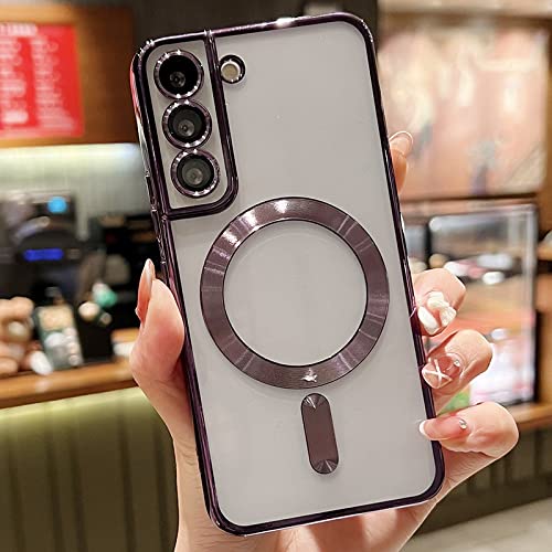 Étui de charge sans fil magnétique transparent Galaxy S24