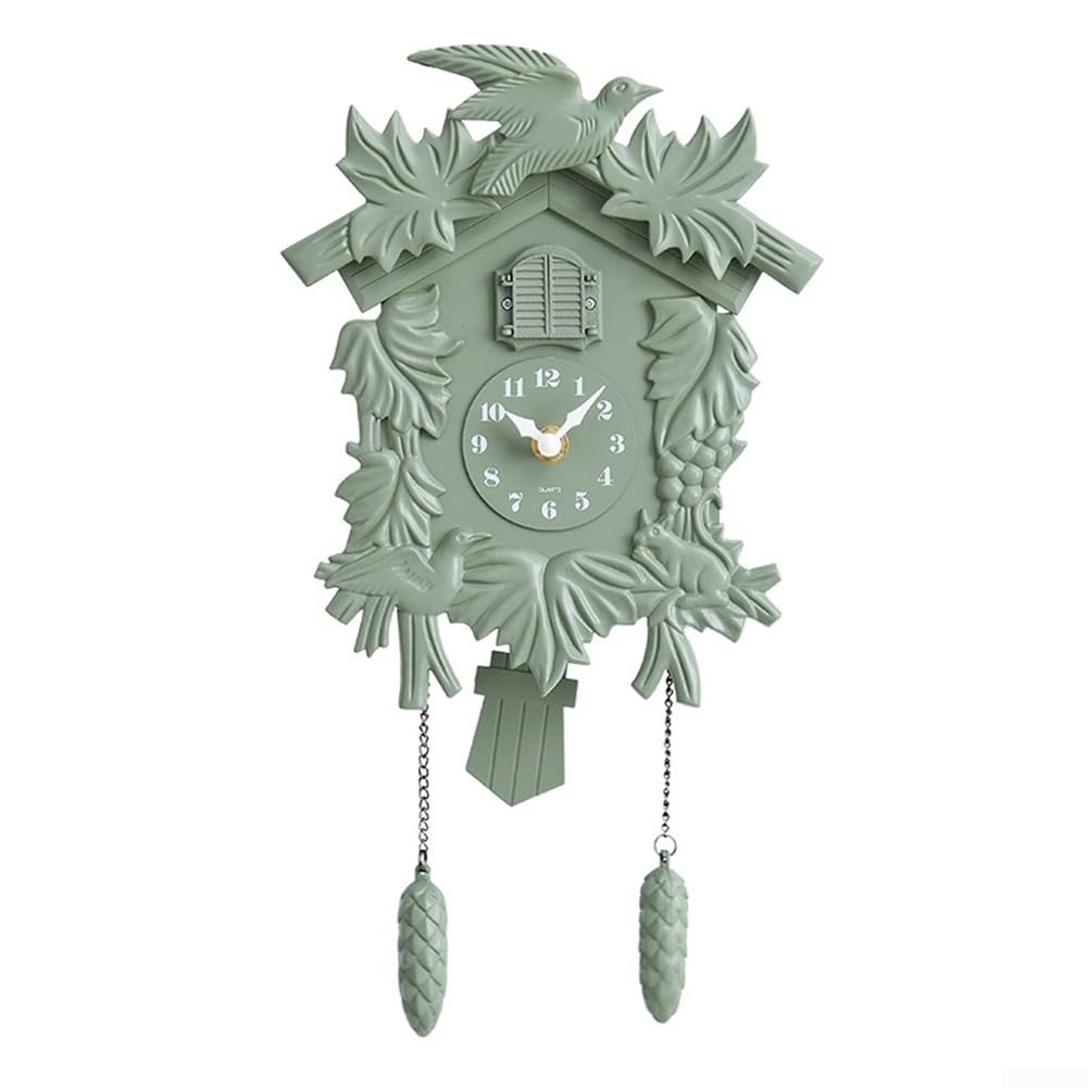 Stille Kuckucksuhr Präzise Zeitmessung Wanduhr(T52 Green)