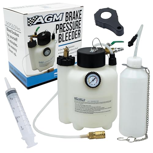 3L Capacity Professional Pressure Vacuum Brake Bleeder Kit - One Man Brake Bleeder Kit works w/ ABS Air Compressors - Includes 1L Catch Bottle Syringe Filler Cap Wrench - Break In Kits for Vehicles