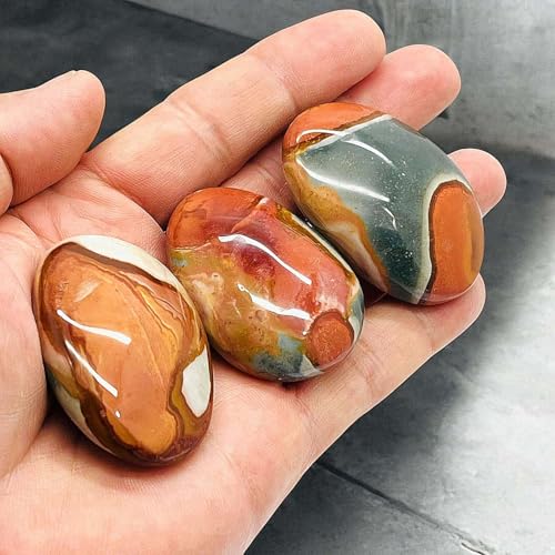 arana's® - Jaspe Océanico piedra natural de palma - Cristales naturales y piedras preciosas - Piedras energéticas curativas para sanación - Reiki yoga feng shui - Decoración (Jaspe Oceano, 3)