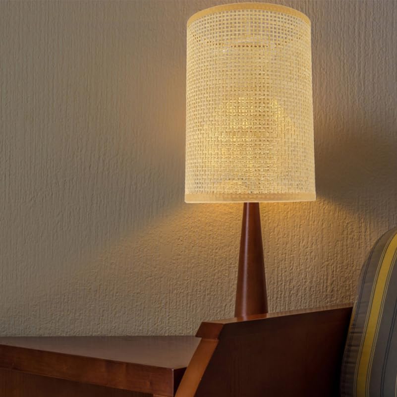 ABOOFAN 2Pack Rattan Woven Lampshade 8.07x5.51in Boho Rustic Ceiling Light Cover for Bedroom Floor Pendant Lamp Replacement Natural Basket Shade Set