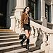 Mattiventon Black Knee High Boots Women Fashion Long Tall Boots with Round Toe Low Heel Side Zip Stretch Riding Boot for Fall Winter