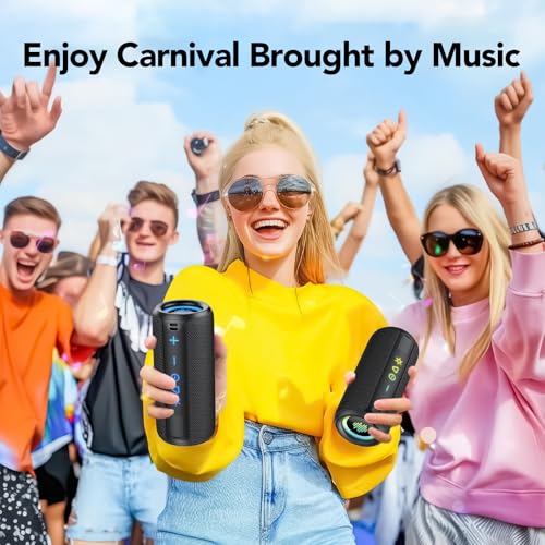 Image of Portable Bluetooth Speaker, Powerful Sound Wireless Speaker: Boost Bass, Bluetooth 5.4, 24H Playtime, 8 RGB Modes, IPX7 Waterproo