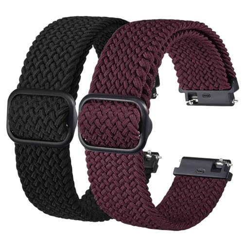 Sangle de montre en nylon bicolore élastique réglable de 16 à 24 mm