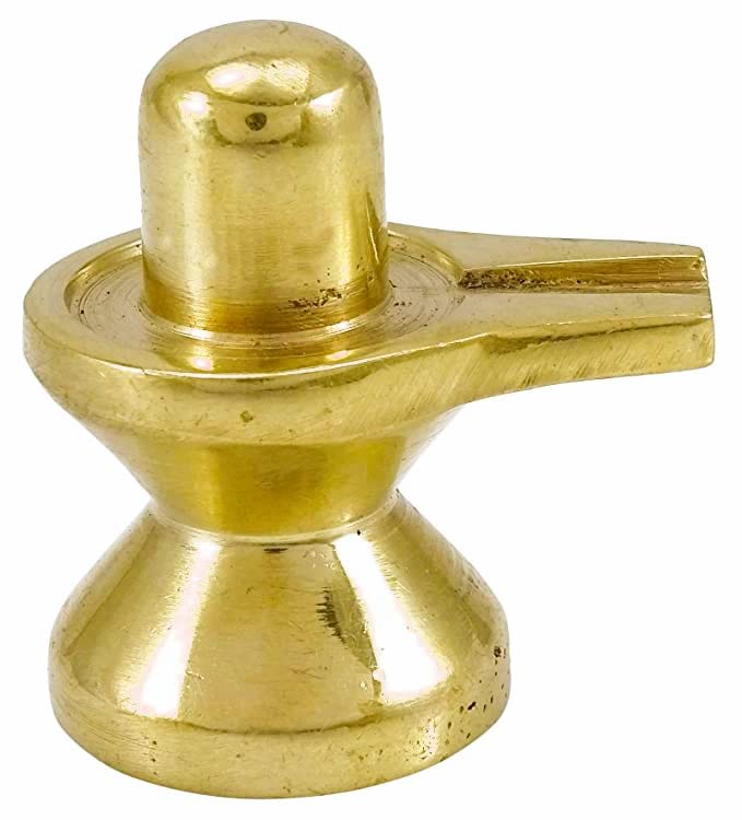 Estatua decorativa espiritual Nandi Shivling de latón miniatura 3