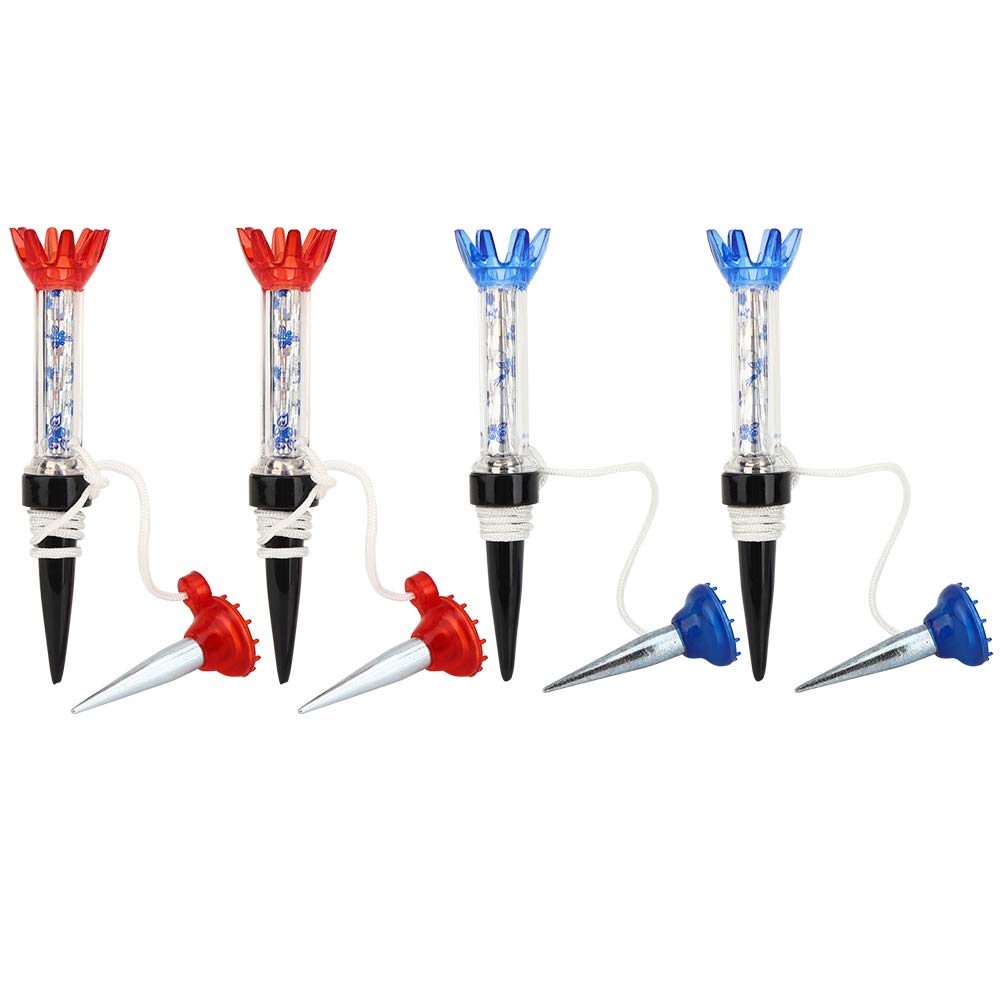Adfaga 4Pcs Spring Golf Ball Tees Golf Tees Portable Durable Golf Training Accessories with Flower Shaped Heads for Golf Lovers Plastic Metal 70mm 48g