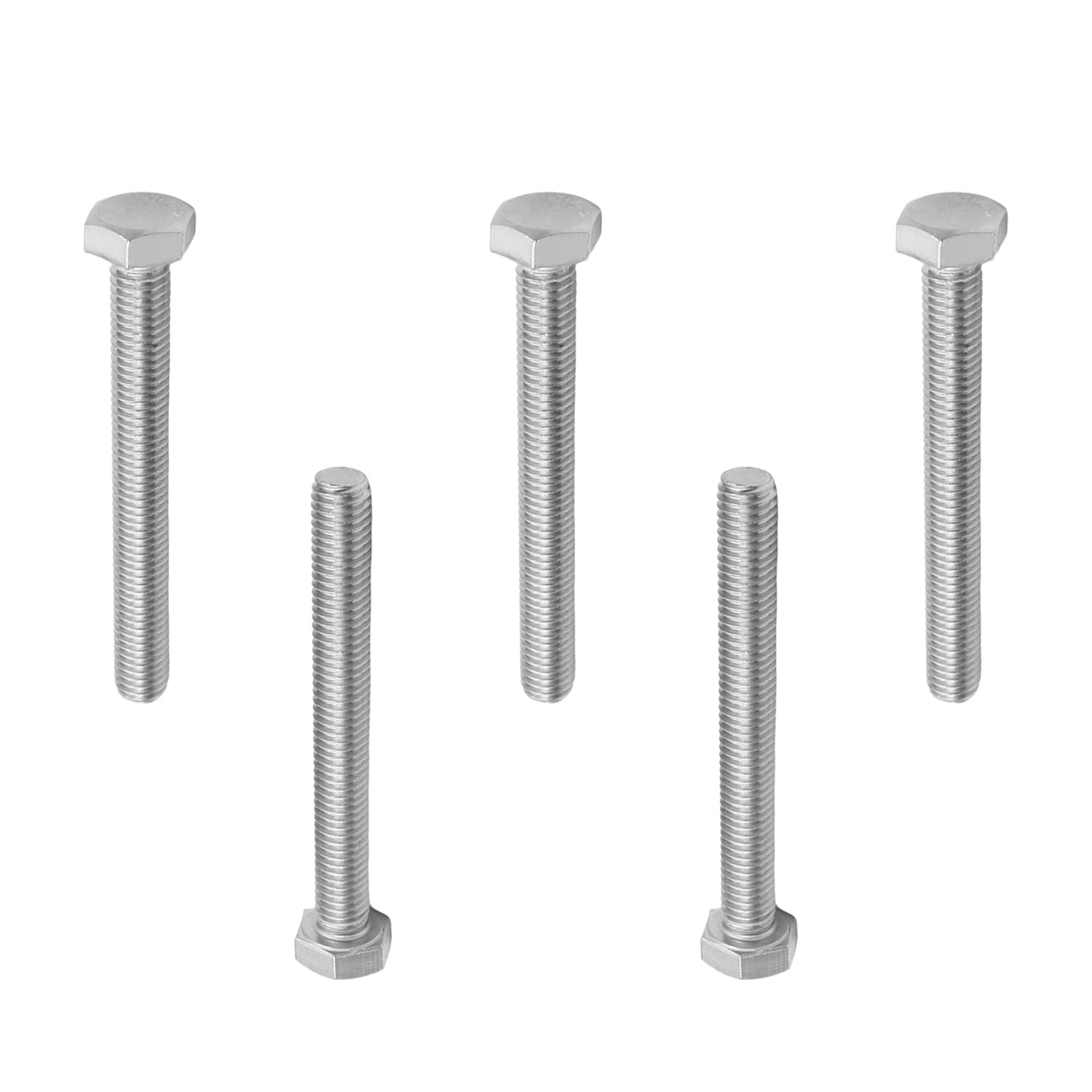 M8 Hex Bolt M8-1.25 x 120mm UNC Hex Head Screw Bolts 304 Stainless Steel Fully Threaded Hex Tap Bolts Silver 10pcs