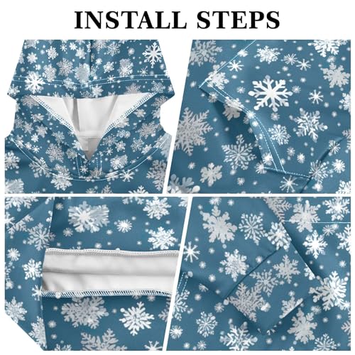 Kids Hoodies Sweaters Christmas Xmas Snowflake Hooded Sweatshirts with Big Pockets for Boys Girls B04003873