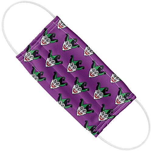 Popfunk Batman Joker Symbol Pattern 1-Ply Reusable Face Mask Covering with Adjustable Nose Wire, Unisex