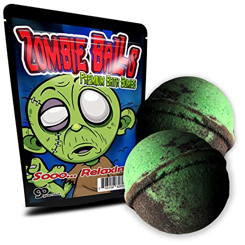 Zombie Balls Bath Bombs - Fun Zombie Design - Cool Bath Bombs For Teens - Cute Xl Bath Fizzers, Green And Black, Handcrafted In The Usa #TOP25