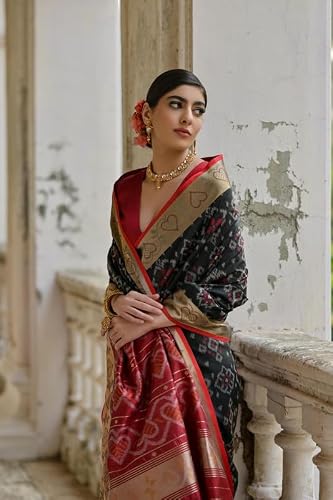 WONAARI pochampally silk saree in raw silk – image 3