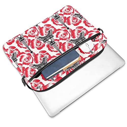 Funda de portátil para la universidad con estampado de la Torre Eiffel de París Rose 2