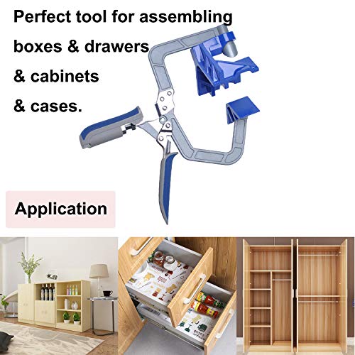 90 Degree Corner Clamp, Right Angle Corner Clamps Tools T Joints Multifunction Adjustable Woodworking Corner Jig Fixed Pouch Installer, 3 Pack Locking Clamp #TOP5