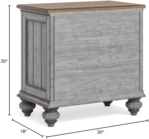 Miniatura 2 de Flexsteel Plymouth Mesita de noche gris envejecida con tres cajones
