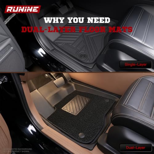 Image of Floor Mats Cargo Mat for Honda CRV 2023 2024 2025 2026 Car Mat Accessories(Include Hybrid), 2-in-1 All Weather TPE Floor Liners with Removable Carpet Layer, Custom Fit Waterproof Anti-Slip Car Mats