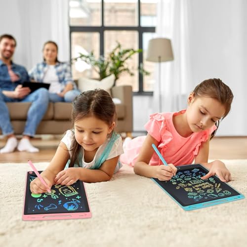 kogabanny 2 Stück LCD Schreibtafel Zeichenbrett Bildschirm 8,5 Zoll Umweltfreundlich Heller Bunten Schrift Pad Lernspielzeug-Geschenk für Kinder 3-10 Jahre altes Mädchen Jungen