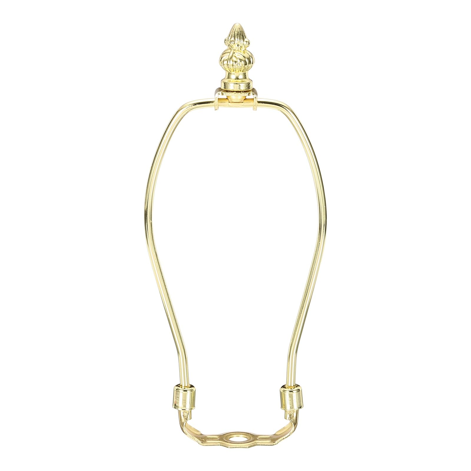 PATIKIL 1 Set 7" Lamp Shade Harp Holder, Heavy Duty Detachable Lampshade Brackets with 1.38" Height Solid Metal Finial Shade Holder for Table and Floor Lamps, Gold