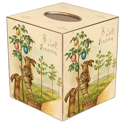 Easter Home Décor Handmade Paper Mache Tissue Box Cover for Vanity Bedroom Kitchen Desk