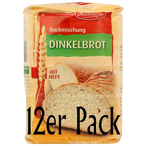 Küchenmeister Dinkelbrot-Backmischung 12 × 500 g – Für selbstgebackenes Dinkelbrot