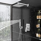 Gabrylly Shower System with High-Pressure 12" Rain Shower and Handheld Shower head - Modern Bathroom