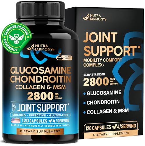 Glucosamine Chondroitin MSM Collagen | FSA HSA Eligible | Joint Support Supplement 2800 mg | Made in USA | FSA Approved Product Items | Flexibility Nutritional Vitamins | For Men & Women, 120 Capsules