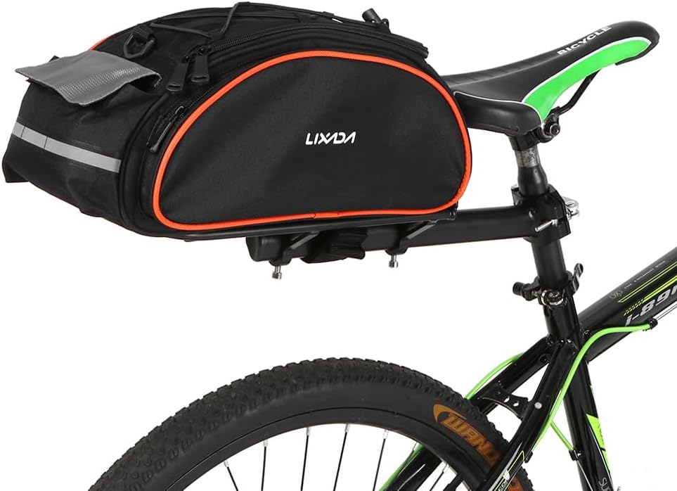 Lixada Bicycle Rack Bag 13L Waterproof Cycling Bike Rear Seat Cargo Bag MTB Road Bike Rack Carrier Trunk Bag Pannier Handbag