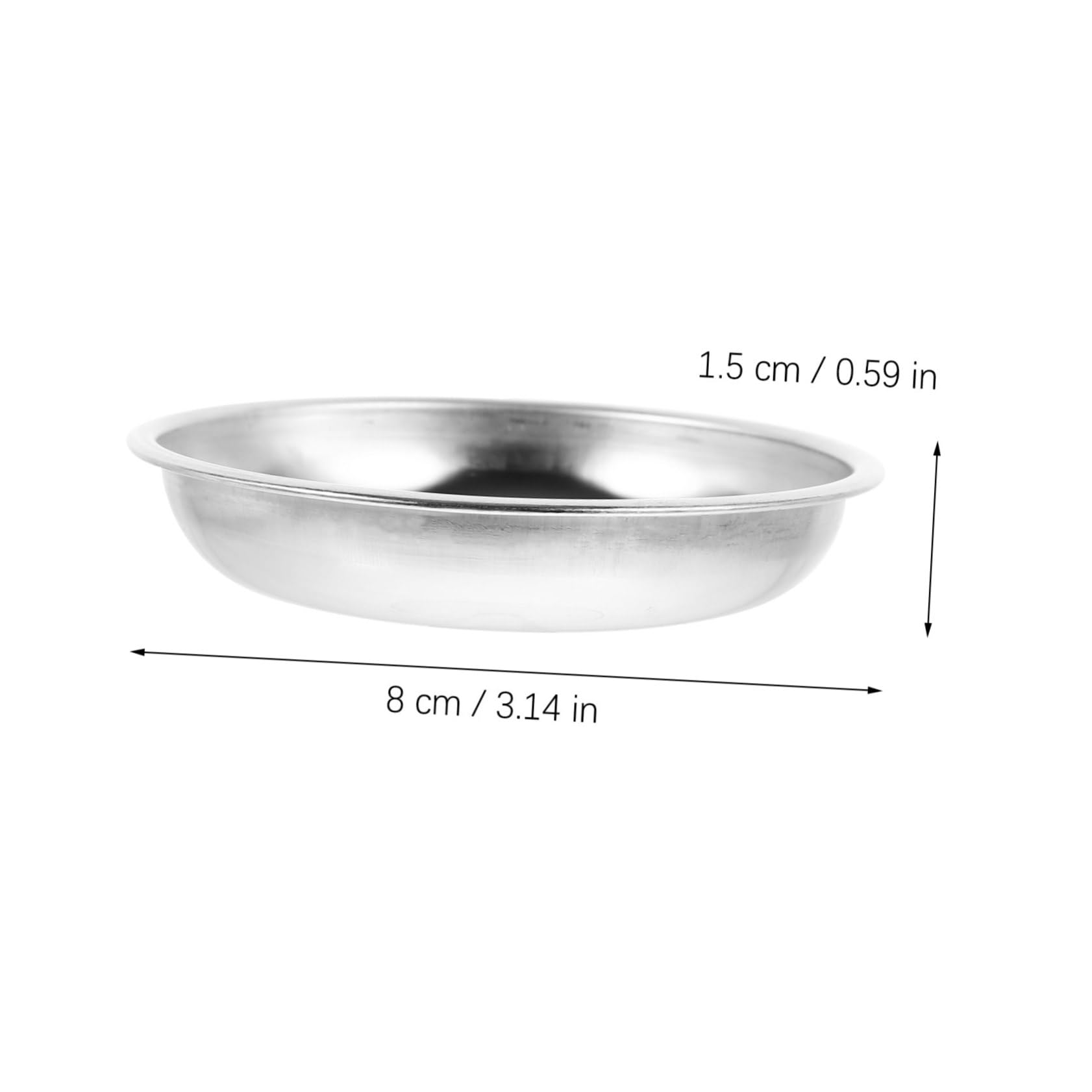 Cabilock 10Pcs Stainless Steel Mustard Plates Round Sauce Dishes for Appetizers Condiment Serving Bowls for Home Restaurant Use