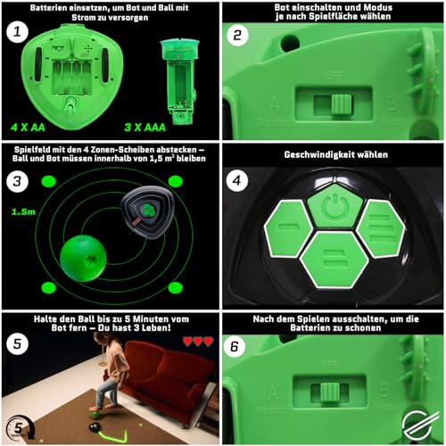 Strikesphere Smart Ball 1001CB-MTL Soccer Bot Indoor Fußballtrainer, schwarz, Einheitsgröße