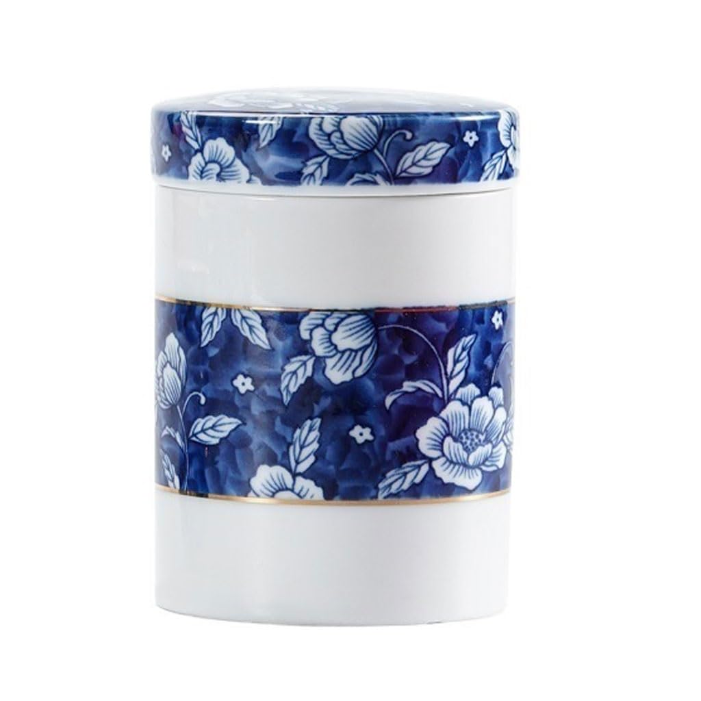 Barattoli Da Tè Teiera con coperchio in porcellana dipinta a mano in porcellana bianca lattina da tè lattina sigillata in ceramica lattina for alimenti lattina di stoccaggio portatile Barattolo Per Co