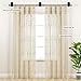 Curtain Rods No Drilling 48 to 84 Inch, HOTOZON 5/8 Inch No Drill Curtain Rods for Windows 36 to 80 Inches (3-6.6 ft) with Adhesive Brackets, Renter Friendly Adjustable Small Drapery Rod, Black