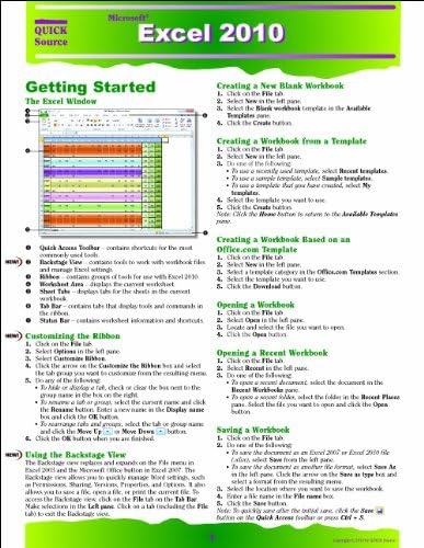 Amazon.co.jp: Excel 2010 Quick Source Reference Guide : 本
