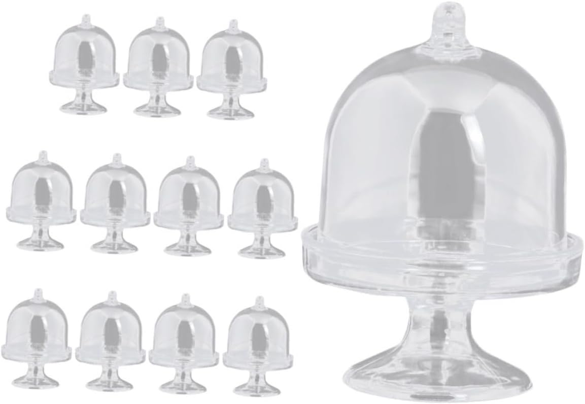 Alasum Candy Holder with Dome 12pcs Plastic for Wedding Xmas Receptions