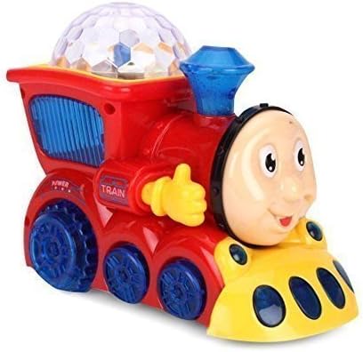 YIJUN Bump and Go Musical Engine Train with 4D Light and Sound for Toy for Kids