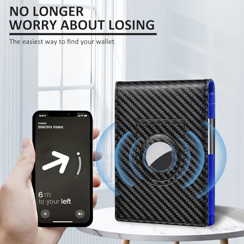 Image of Mens Slim Wallet Money Clip: Bifold Vegan Leather Wallets RFID Blocking Front Pocket Wallets Credit Card Holder with ID Windown Gifts for Men